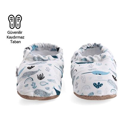 Unicorn Balık Organik Pamuk Ev Kreş Ayakkabısı Patik
