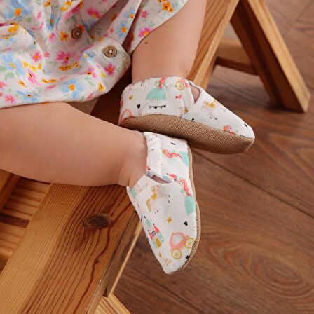 Prenses Organik Pamuk Ev Kreş Ayakkabısı Patik