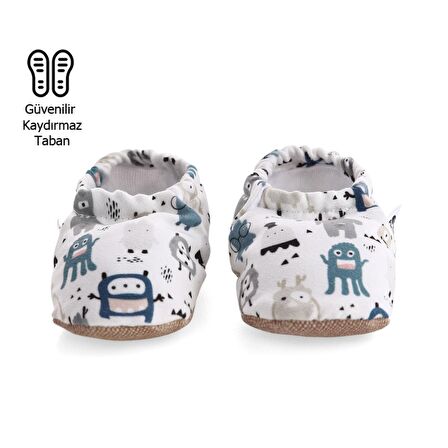 Sevimli Hayalet Organik Pamuk Ev Kreş Ayakkabısı Patik