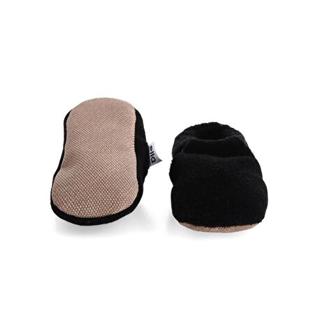 Polar Bebek Ev Patiği, Kaydırmaz Taban, Organik Pamuk Astar, Siyah