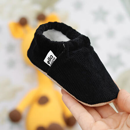 Kadife Bebek Patiği Fitilli, Kaydırmaz Taban, Kreş Ayakkabısı Patik