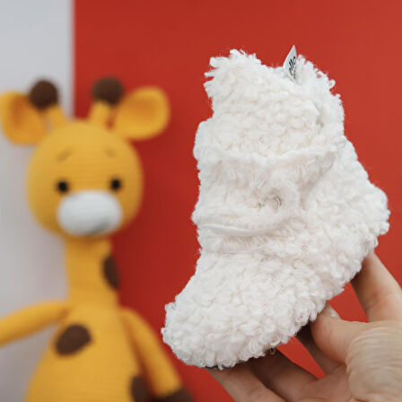 Teddy Bebek Pandufu, Kaydırmaz Taban, Organik Pamuk Astar, Ev Kreş Ayakkabısı