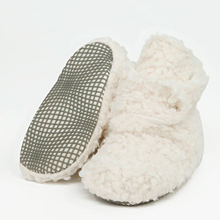 Teddy Bebek Pandufu, Kaydırmaz Taban, Organik Pamuk Astar, Ev Kreş Ayakkabısı