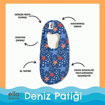 Kaydırmaz Taban, Unisex Bebek, Çocuk Deniz Ayakkabısı, Havuz Patiği, Renkli Balıklar