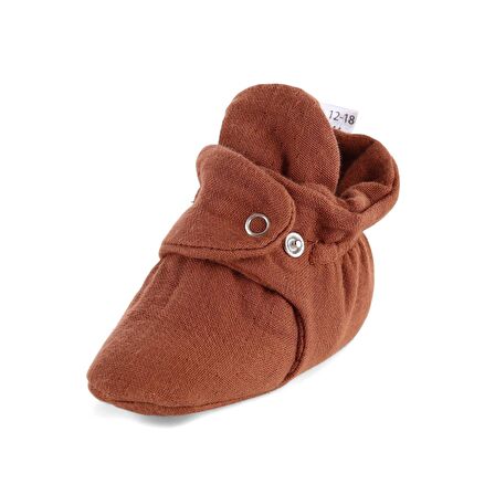 Ceviz Organik Pamuk Müslin Yenidoğan Bebek Panduf