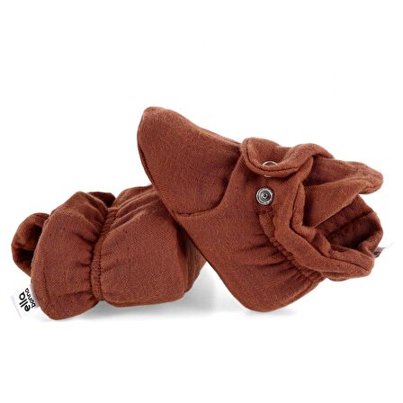 Ceviz Organik Pamuk Müslin Yenidoğan Bebek Panduf