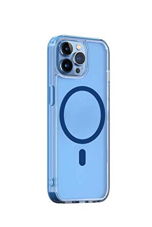 Apple iPhone 14 Pro Max Wiwu Magsafe Şarj Özellikli Lens Korumalı Şeffaf Silikon Kapak