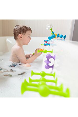 Vakum Molekül 25 Parça Yapı Taşları Fidget Duyusal Banyo Oyuncak Squigz