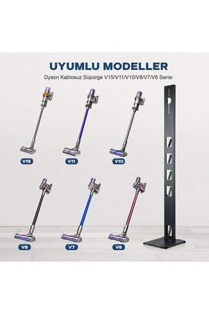 Dyson Uyumlu Şarjlı Süpürge Standı Dyson Standı Dyson Ayaklı Ünite (TETİK HEDİYELİ) Gri Tek Ebat