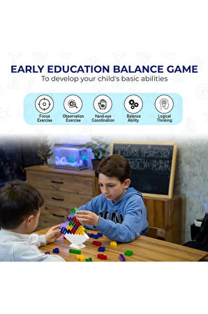 Tetra Kule Denge Oyuncağı Eğitici Kutu Oyuncak Tetris Kule Tetra Tower