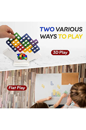 Tetra Kule Denge Oyuncağı Eğitici Kutu Oyuncak Tetris Kule Tetra Tower