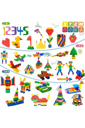 Constructo Stem Eğitici Oyuncak Yapı Oyuncağı Montessori Zeka Oyunu Yapı Taşları Seti