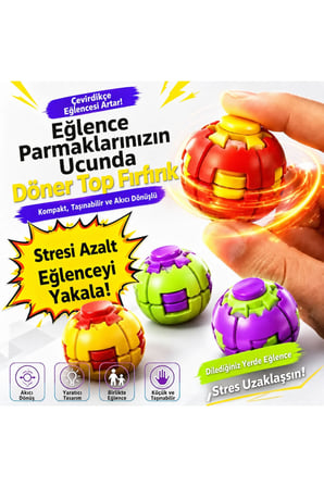 Fırfırik Kinetik Top Duyusal Oyuncak Bas Döndür Stres Topu Spinner Ball Fidget Toy
