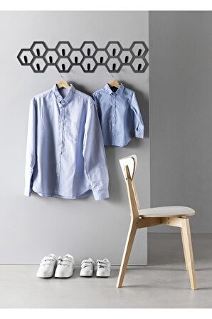 Petek Desenli Dekoratif Askılık Geometrik Metal Duvar Askılığı Modern Metal Askılık