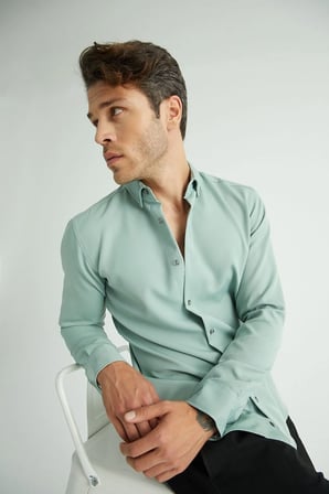Flex Slim Fit Yumuşak Kolay Ütü Nefes Alan Erkek Gömlek