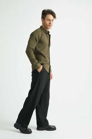 Flex Slim Fit Yumuşak Kolay Ütü Nefes Alan Erkek Gömlek