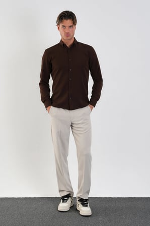 Flex Slim Fit Yumuşak Kolay Ütü Nefes Alan Erkek Gömlek