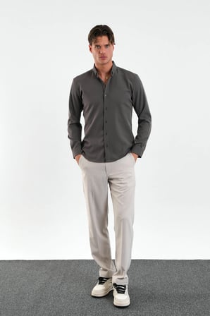 Flex Slim Fit Yumuşak Kolay Ütü Nefes Alan Erkek Gömlek