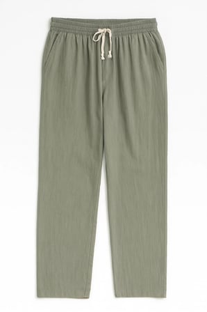 Luxe Erkek Baggy Keten Karışımı Rahat Pantolon Bol Paça Yeni Sezon