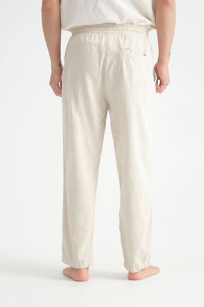 Luxe Erkek Baggy Keten Karışımı Rahat Pantolon Bol Paça Yeni Sezon