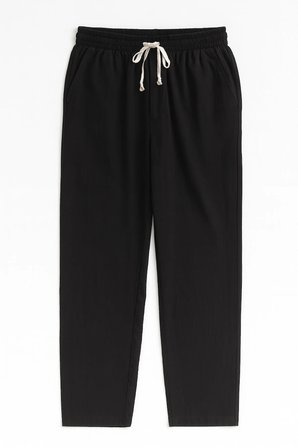 Luxe Erkek Baggy Keten Karışımı Rahat Pantolon Bol Paça Yeni Sezon