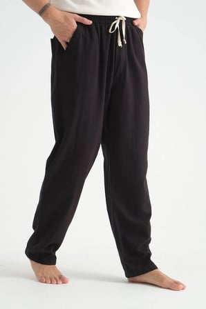 Luxe Erkek Baggy Keten Karışımı Rahat Pantolon Bol Paça Yeni Sezon