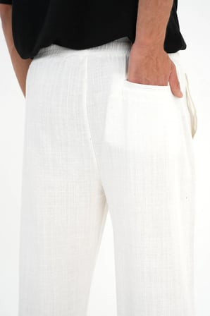 Comforted Erkek Keten Görünüm Rahat Pantolon Bol Paça Yeni Sezon