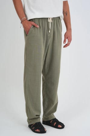 Comforted Erkek Keten Görünüm Rahat Pantolon Bol Paça Yeni Sezon