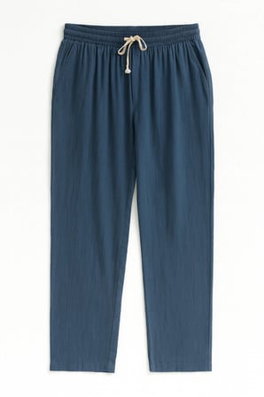 Luxe Erkek Baggy Keten Karışımı Rahat Pantolon Bol Paça Yeni Sezon