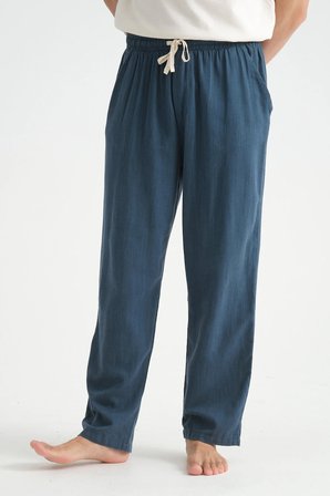 Luxe Erkek Baggy Keten Karışımı Rahat Pantolon Bol Paça Yeni Sezon
