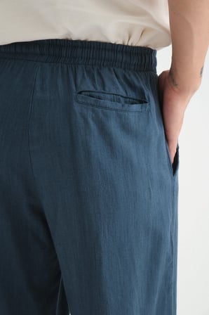 Luxe Erkek Baggy Keten Karışımı Rahat Pantolon Bol Paça Yeni Sezon