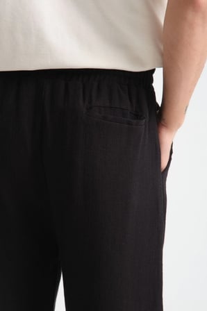 Thicked Erkek Kalın Baggy Keten Görünümlü Rahat Pantolon Bol Paça Yeni Sezon