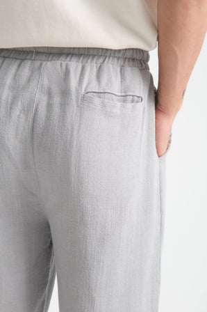 Thicked Erkek Kalın Baggy Keten Görünümlü Rahat Pantolon Bol Paça Yeni Sezon
