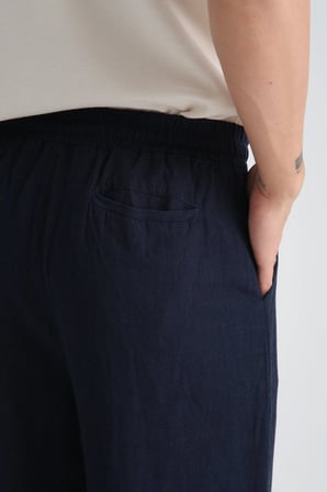 Saga Keten Erkek Pantolon Rahat Kalıp Baggy