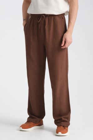 Saga Keten Erkek Pantolon Rahat Kalıp Baggy