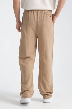 Saga Keten Erkek Pantolon Rahat Kalıp Baggy
