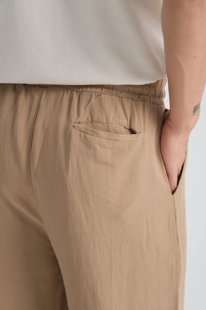 Saga Keten Erkek Pantolon Rahat Kalıp Baggy