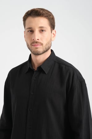 Bond Keten Oversize Rahat Kalıp Premium Kumaş Basic Gömlek