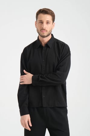Bond Keten Oversize Rahat Kalıp Premium Kumaş Basic Gömlek