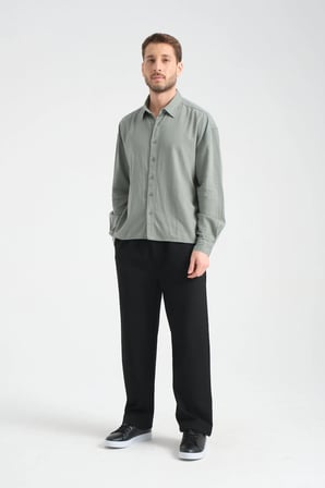 Bond Keten Oversize Rahat Kalıp Premium Kumaş Basic Gömlek