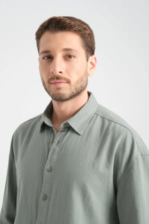 Bond Keten Oversize Rahat Kalıp Premium Kumaş Basic Gömlek