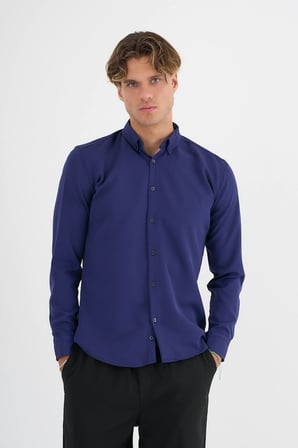 Flex Slim Fit Yumuşak Kolay Ütü Nefes Alan Erkek Gömlek