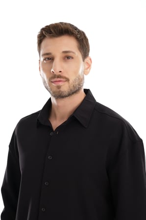 Base Oversize Yumuşak Teri Emen Kolay Ütü Nefes Alan Erkek Gömlek