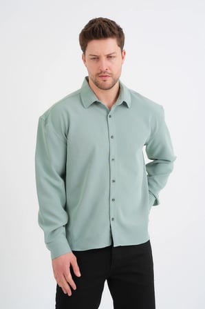 Base Oversize Yumuşak Teri Emen Kolay Ütü Nefes Alan Erkek Gömlek