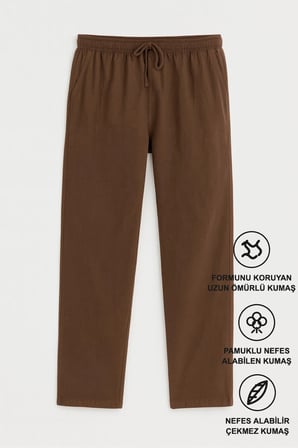 Defy Erkek Rahat Kalıp Keten Görünümlü Pantolon