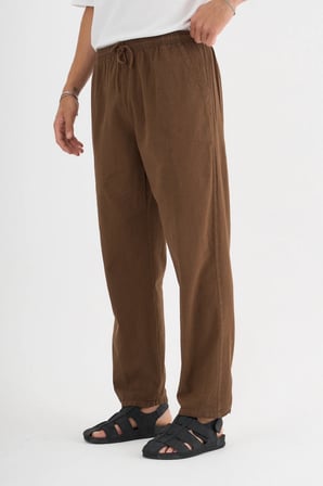 Defy Erkek Rahat Kalıp Keten Görünümlü Pantolon