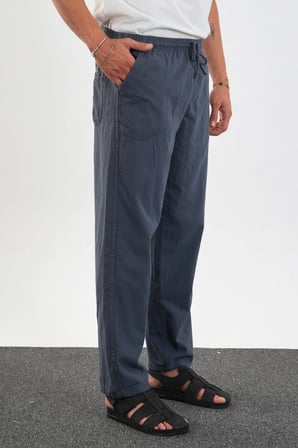Defy Erkek Rahat Kalıp Keten Görünümlü Pantolon
