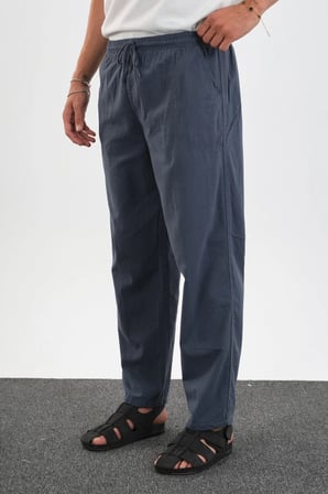 Defy Erkek Rahat Kalıp Keten Görünümlü Pantolon
