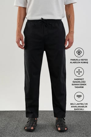 Karalyan Erkek Comfort Fit Rahat Kesim Pamuklu Pantolon