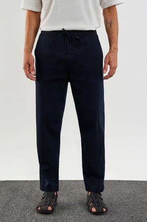 Karalyan Erkek Comfort Fit Rahat Kesim Pamuklu Pantolon Lacivert